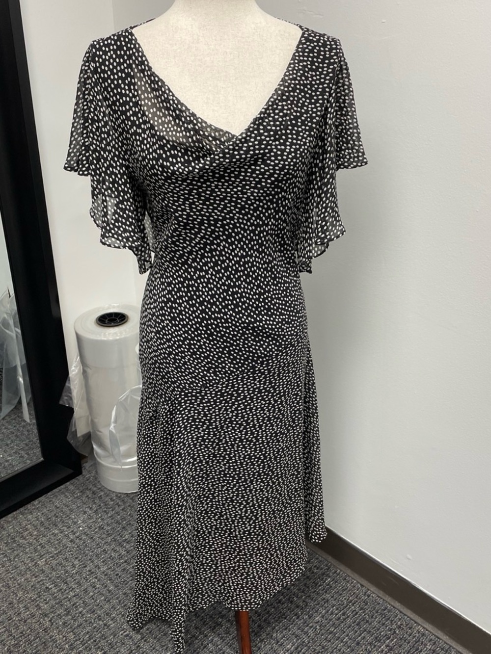 Vintage Adrianna Papell 100% Silk Polka Dot Slip Dress